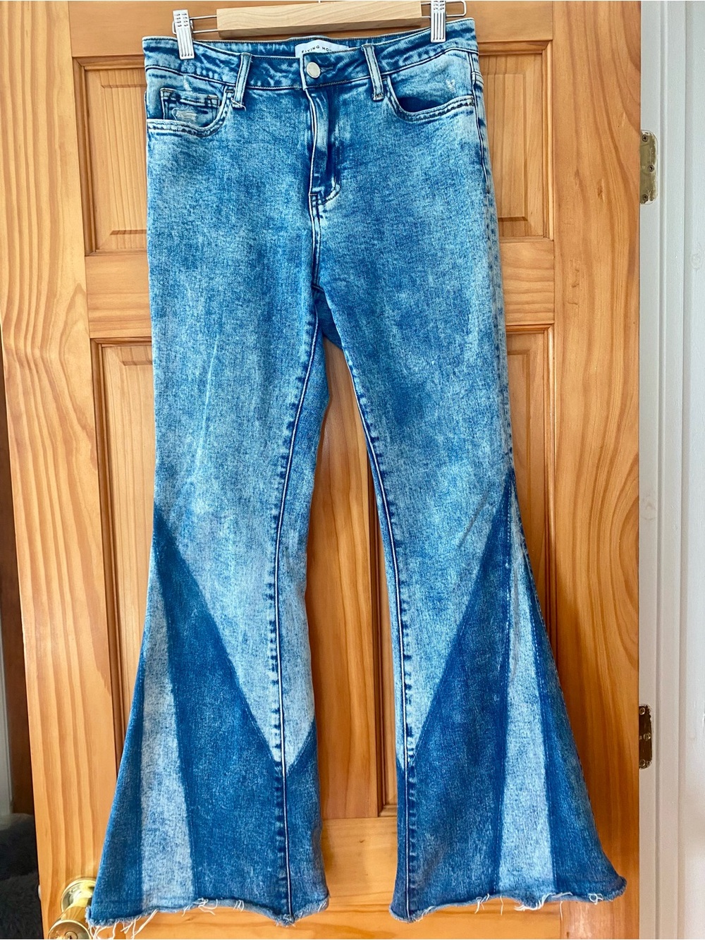 Flying Monkey Two-Tone Blue Flare Jeans